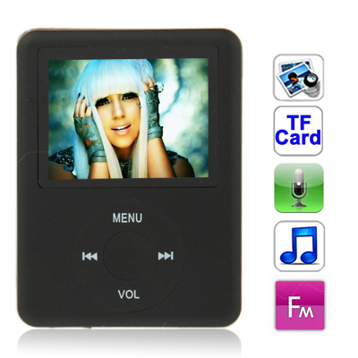 1.8 inch TFT Screen MP4 Player with TF Card Slot, Support Recorder, FM Radio, E-Book and Calendar (Black)